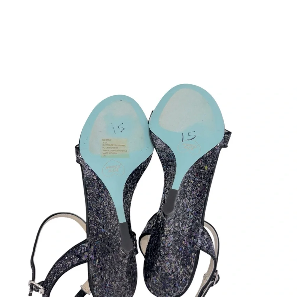 Betsey Johnson Darci Glitter‎ Wedge Sandals Sz 8.5